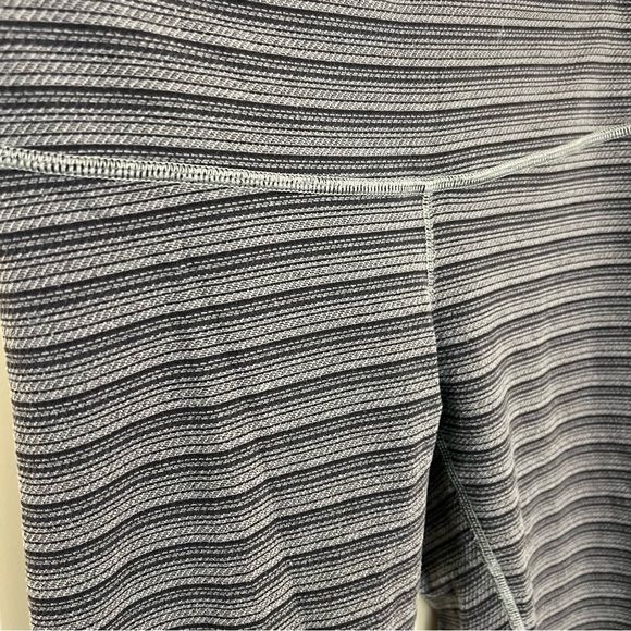 Lululemon Wunder Under 4 Crop Textured Stripe Slate Leggings Grey Coal Yoga - Picture 12 of 16